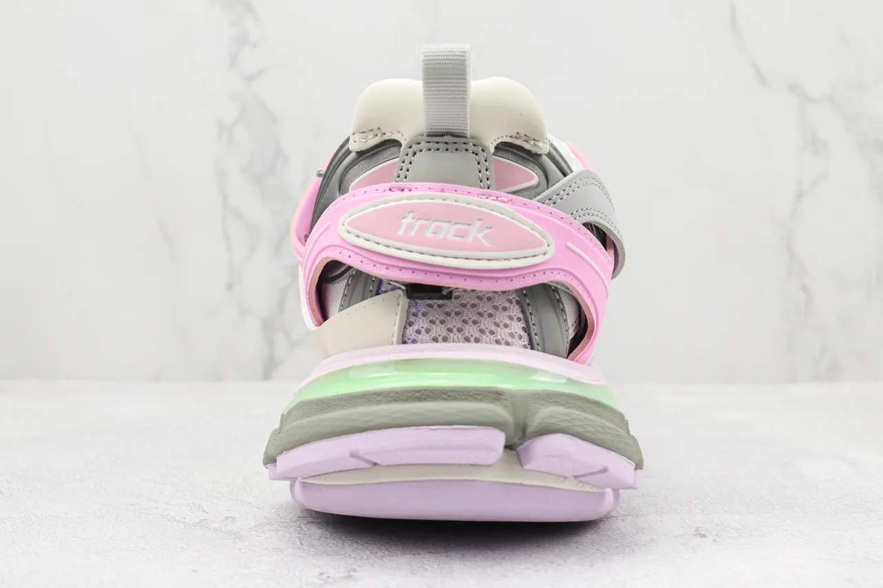 Balenciaga Track Trainer গোলাপি ধূসর মোটা স্নিকার 9
