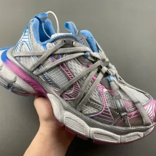 बैलेंसियागा Track Trainer चांदी भूरा गुलाबी नीला चंकी स्नीकर्स