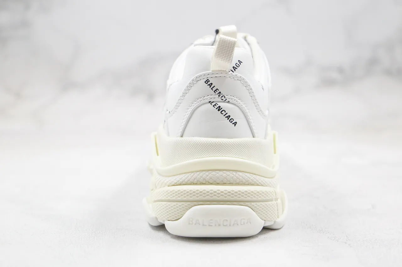 Balenciaga Triple S Logo-Print White Chunky Sneakers 3
