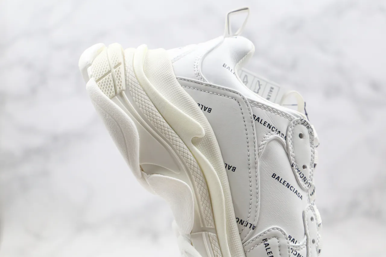 Balenciaga Triple S Logo-Print White Chunky Sneakers 4