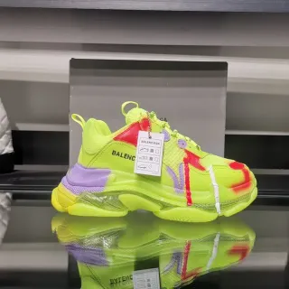 Balenciaga Triple S Neon Yellow Red Purple Chunky Sneakers