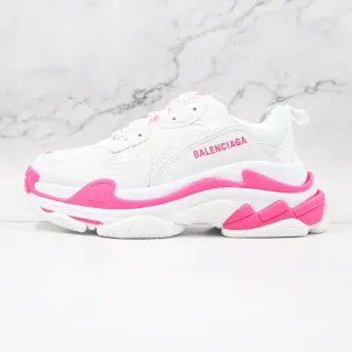 Balenciaga Triple S White and Pink Chunky Sneakers