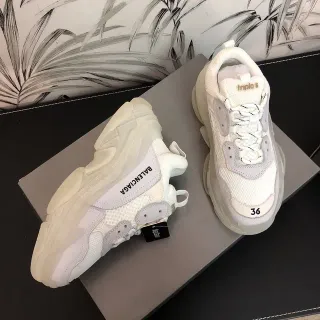 Balenciaga Triple S White Chunky Sneakers