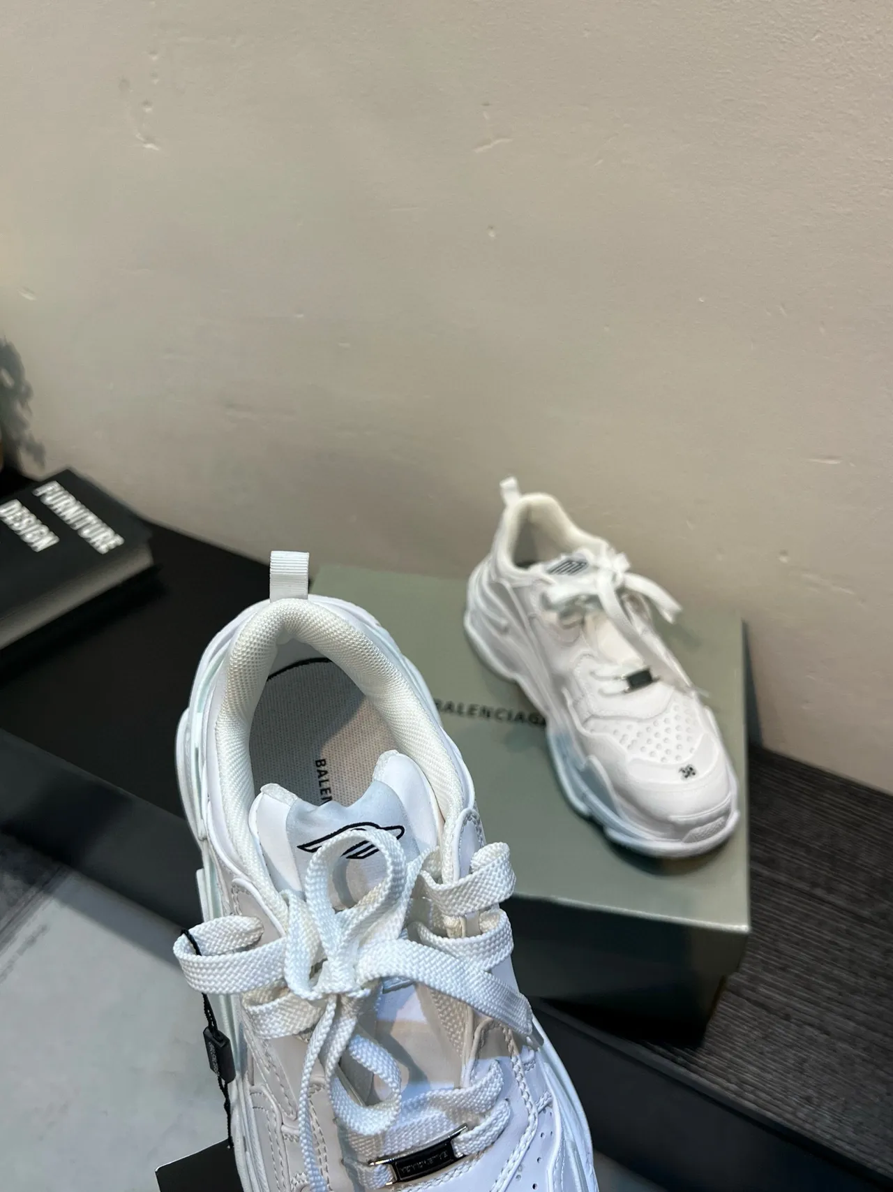 Balenciaga White Black Sole Perforated Toe Chunky Sneakers 6