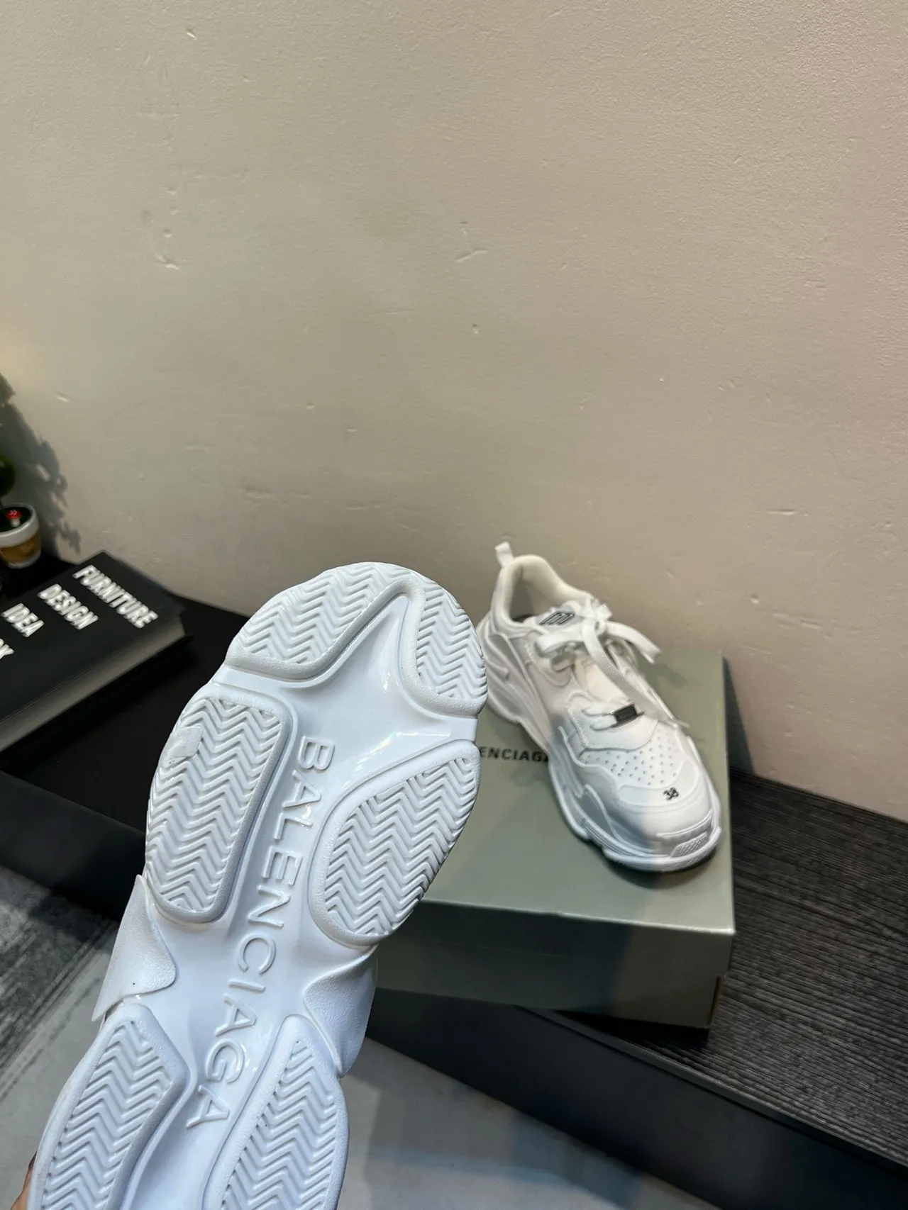 Balenciaga White Black Sole Perforated Toe Chunky Sneakers 7