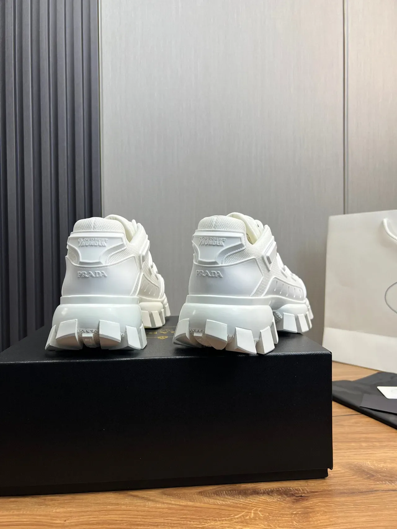 Balenciaga White Monolithic Block-Lug Sole Chunky Sneakers 5