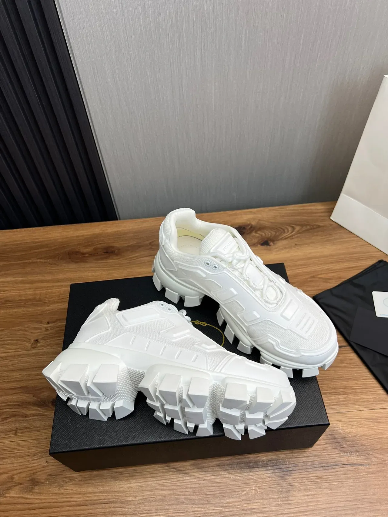 Balenciaga White Monolithic Block-Lug Sole Chunky Sneakers 6