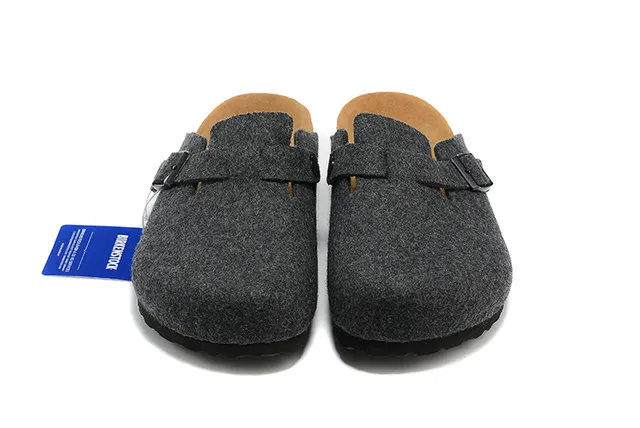 Birkenstock Arizona زورق خشبي رمادي داكن من الصوف 3