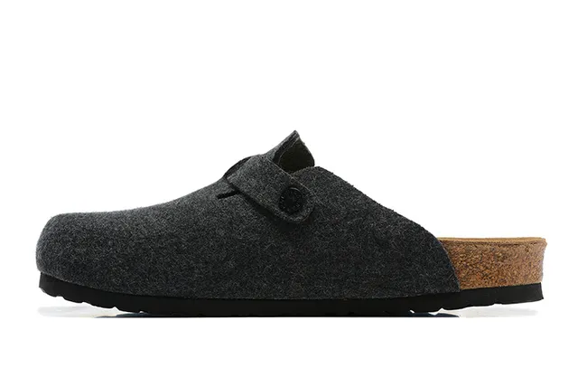Birkenstock Arizona زورق خشبي رمادي داكن من الصوف 4