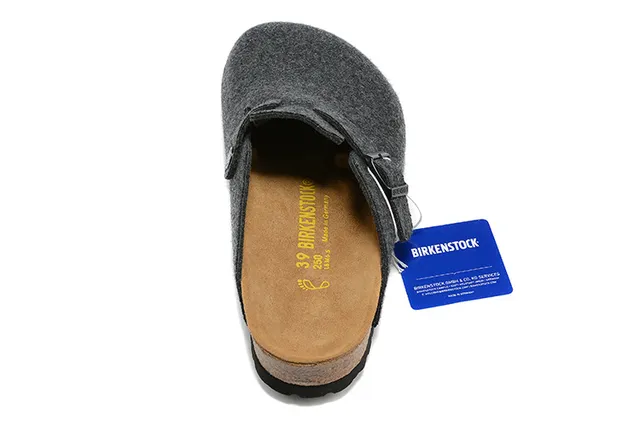 Birkenstock Arizona زورق خشبي رمادي داكن من الصوف 5
