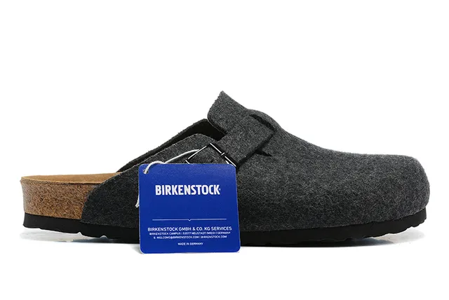 Birkenstock Arizona زورق خشبي رمادي داكن من الصوف 6