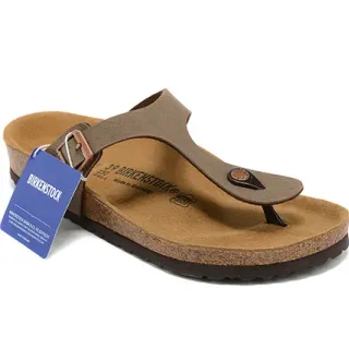 Birkenstock Arizona ज़ैतूनी-भूरी चमड़े की काजुअल सैंडल