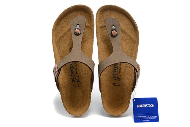 Birkenstock Arizona ज़ैतूनी-भूरी चमड़े की काजुअल सैंडल 2
