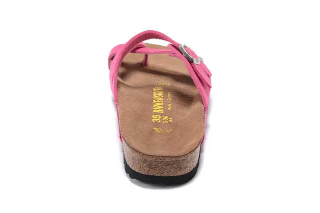 Birkenstock Arizona गुलाबी सुड-लाइक टू-स्ट्रैप कैजुअल सैंडल्स 3