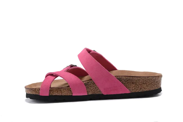 Birkenstock Arizona गुलाबी सुड-लाइक टू-स्ट्रैप कैजुअल सैंडल्स 4