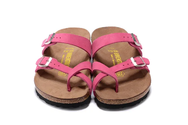 Birkenstock Arizona गुलाबी सुड-लाइक टू-स्ट्रैप कैजुअल सैंडल्स 5
