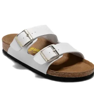 Birkenstock Arizona सफेद दो पट्टियों वाली कैजुअल सैंडल