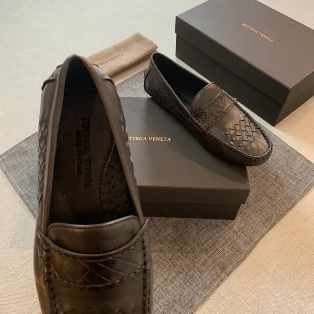 Bottega Veneta Andiamo Intrecciato mocassins de couro trançado 3