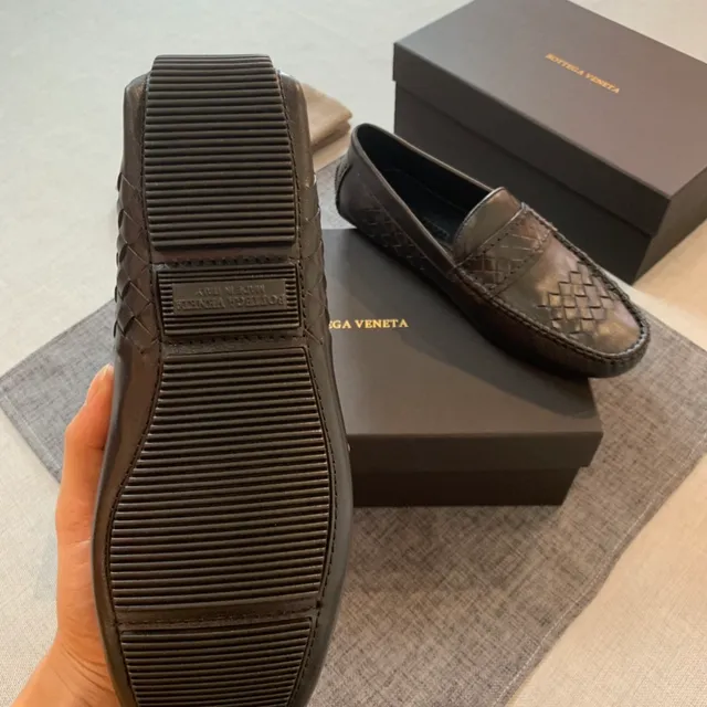 Bottega Veneta Andiamo Intrecciato mocassins de couro trançado 4