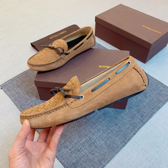 Bottega Veneta Andiamo mocassins de camurça tecida 5