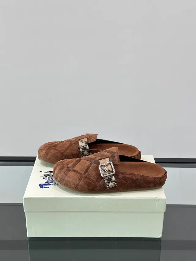 Bottega Veneta Cassette Mule Mocassins Marron Daim Tissé 4