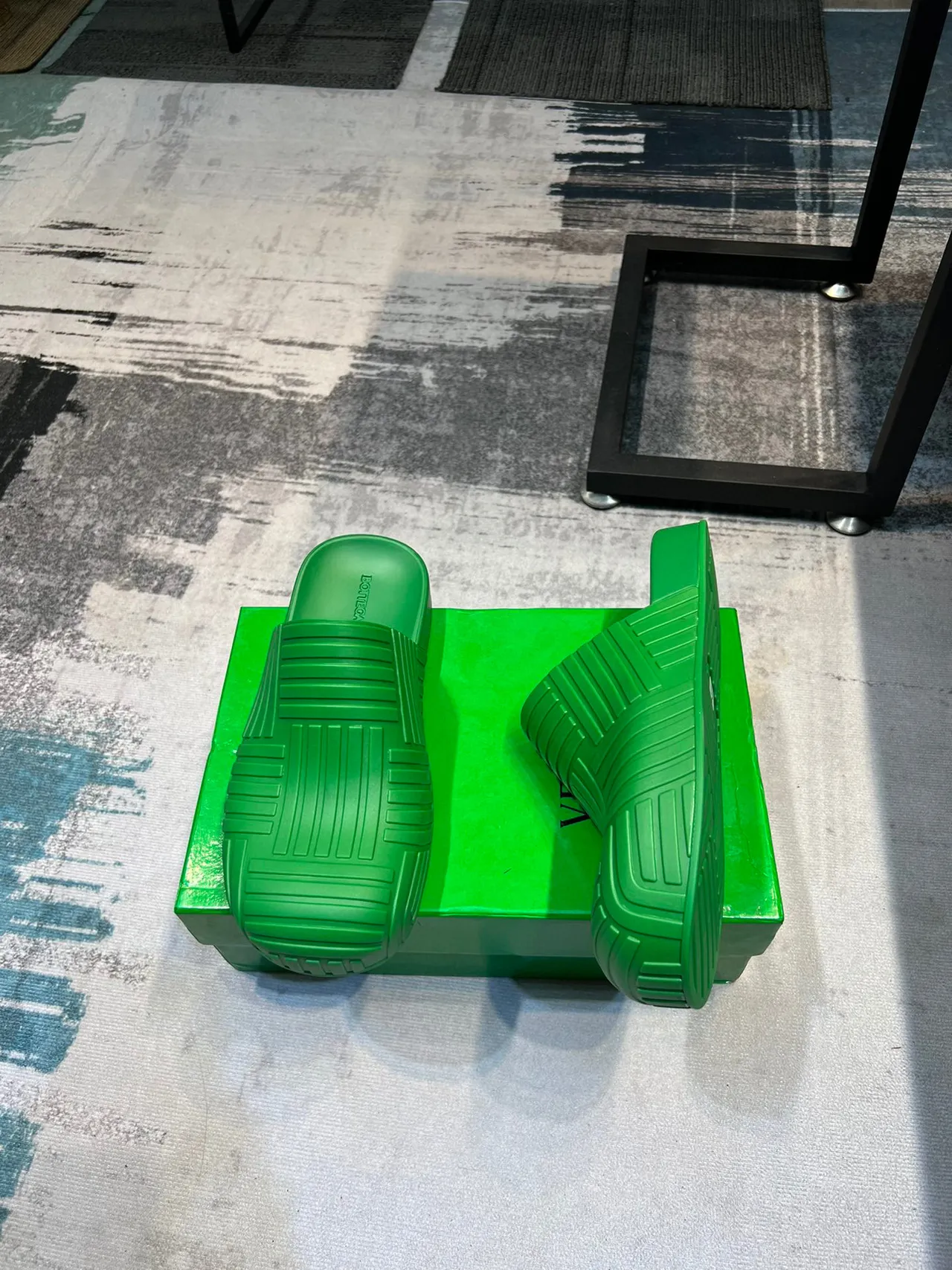Bottega Veneta Cassette Slide Green Molded Rubber Slipper 5