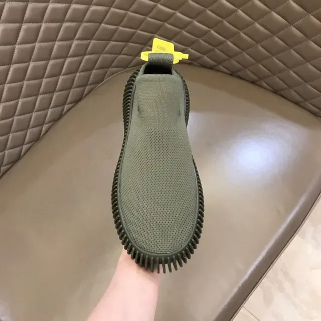 Bottega Veneta Green Gray Knit Slip-On Spiked Rubber Sole Lifestyle Sneakers 5