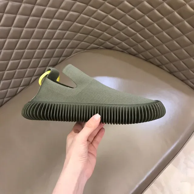 Bottega Veneta Green Gray Knit Slip-On Spiked Rubber Sole Lifestyle Sneakers 6