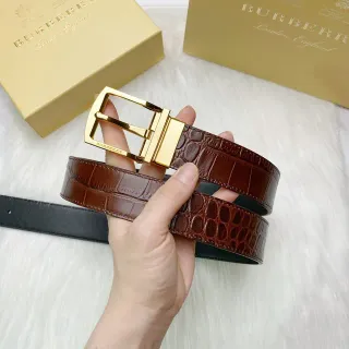 Burberry Ceinture en cuir estampée crocodile réversible