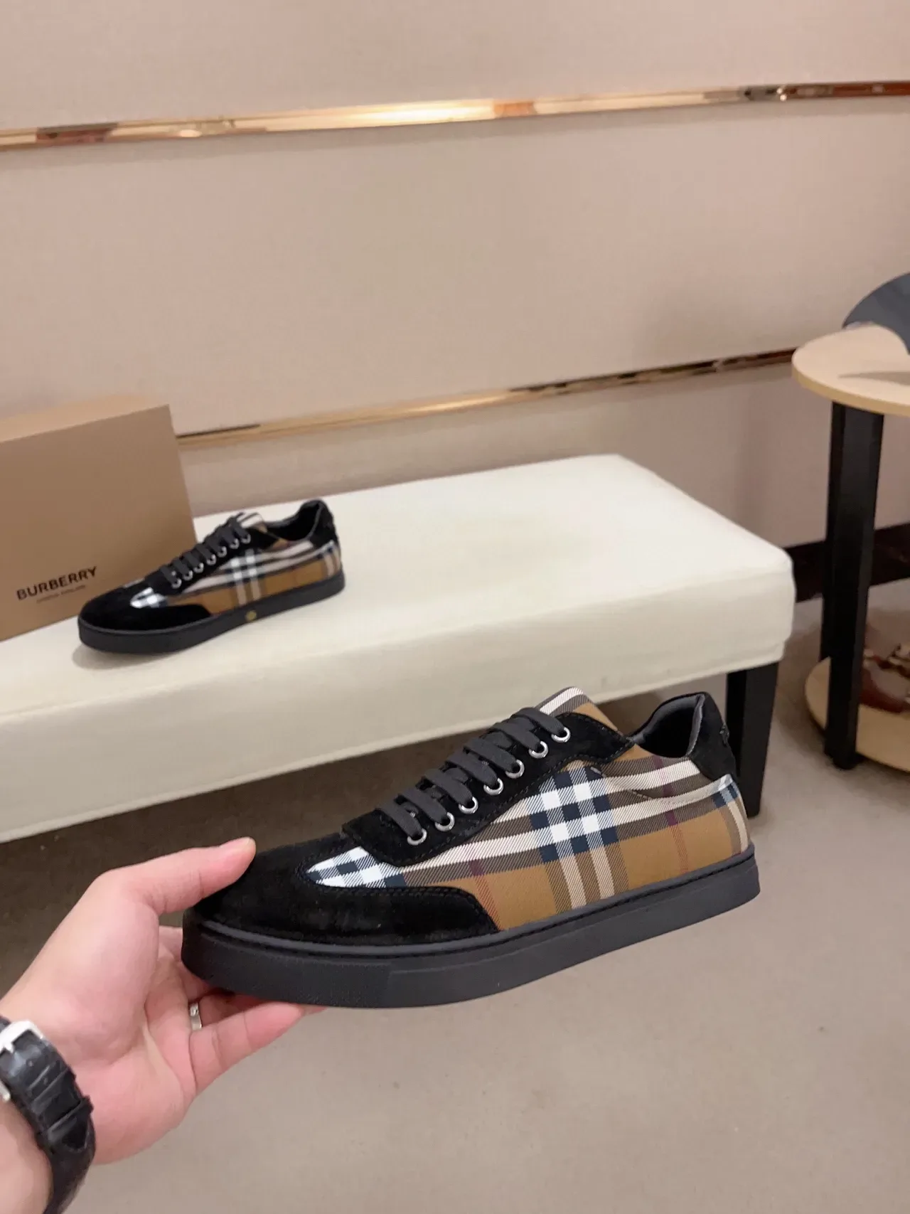 Burberry House Check Suede Panel Lifestyle Sneakers 3