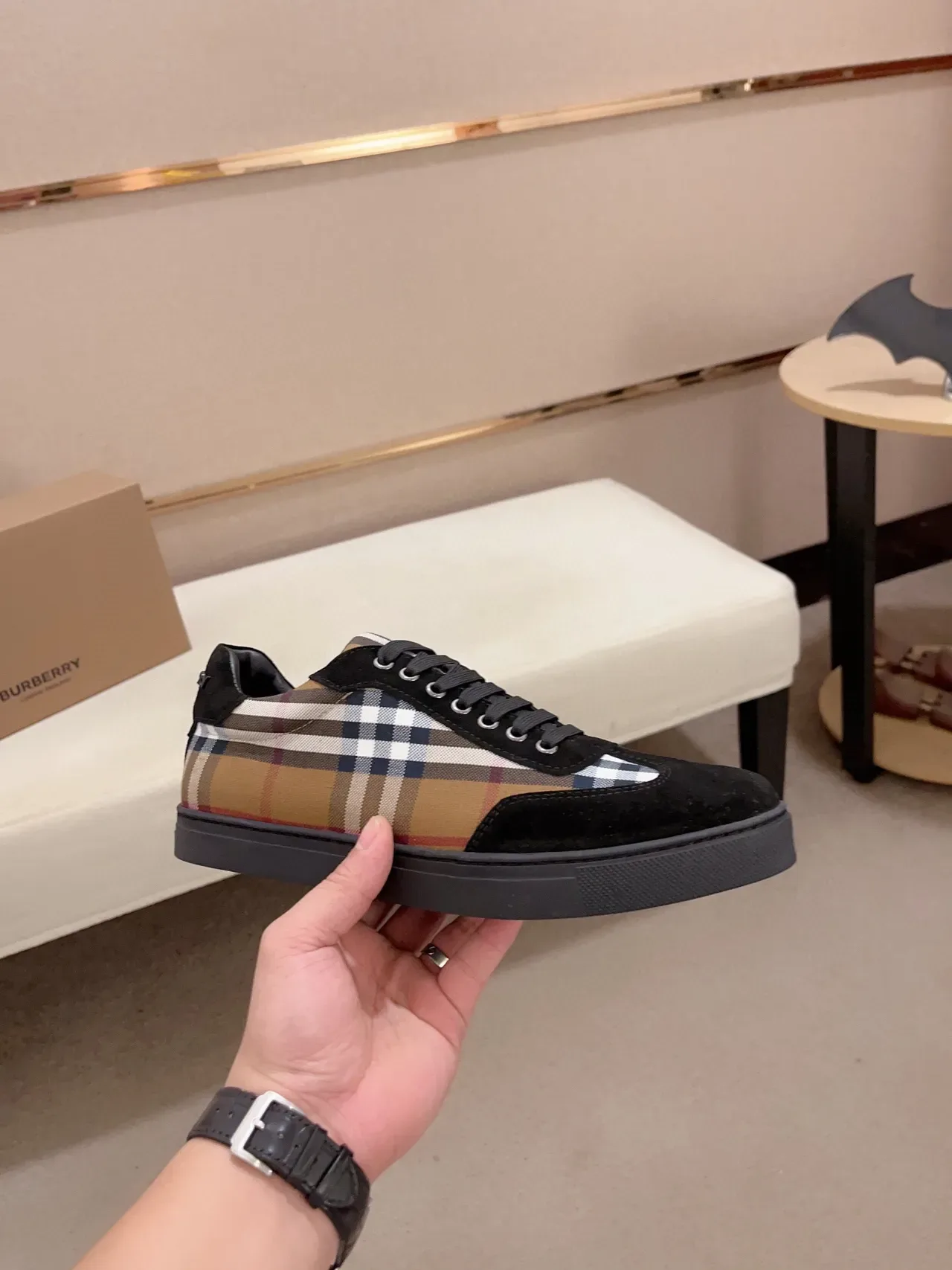 Burberry House Check Suede Panel Lifestyle Sneakers 4
