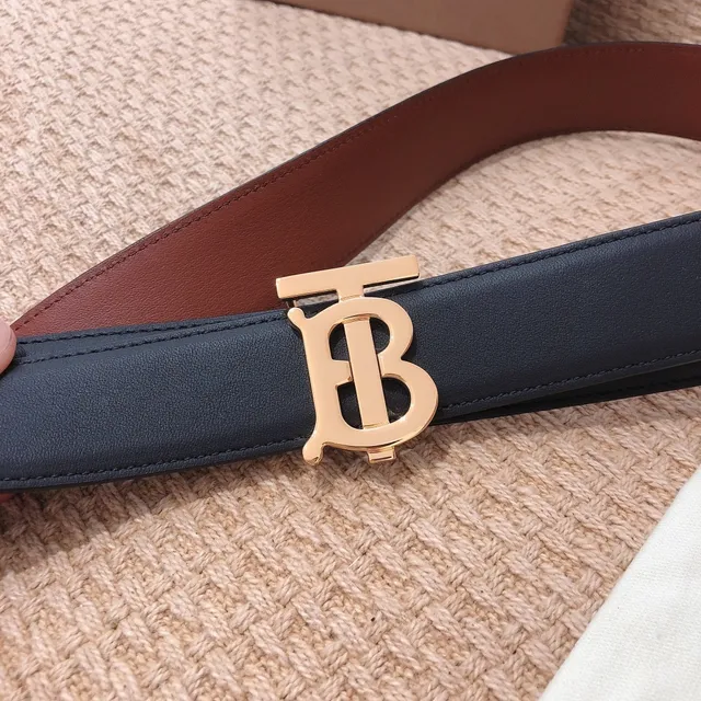 Burberry TB Monogram Belt Ceinture en cuir noir et marron 8