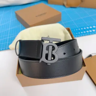 Burberry TB Monogram Cinto de couro preto