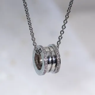 Bvlgari B.zero1 Multi-Band Pavé Diamond Pendant Necklace