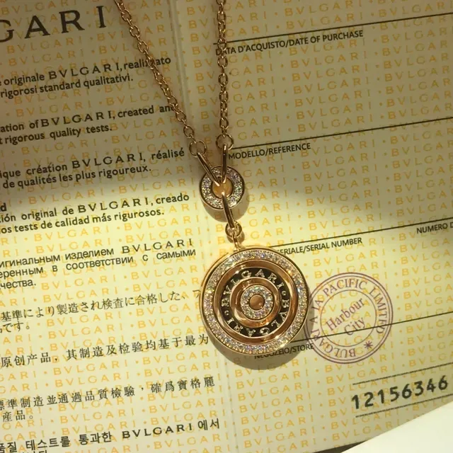 Bvlgari B.zero1 घूमने वाला डबल सर्कल पेंडेंट नेकलेस 5