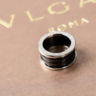 Bvlgari B.zero1 Stacked Black and Silver Ring