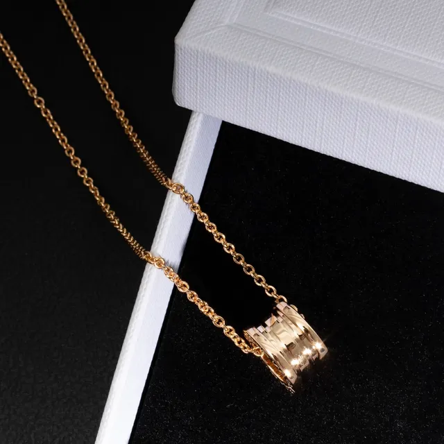 Bvlgari B.zero1 Tubogas Stacked Ring Gold Necklace 2