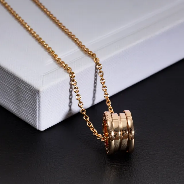 Bvlgari B.zero1 Tubogas Stacked Ring Gold Necklace 3