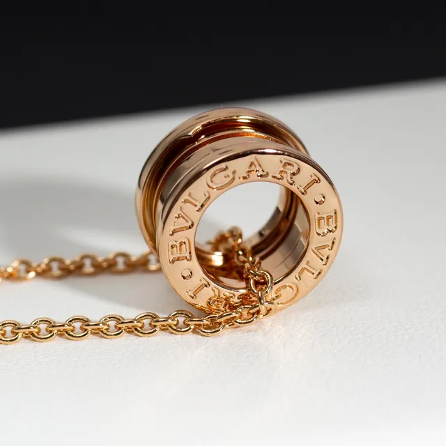 Bvlgari B.zero1 Tubogas Stacked Ring Gold Necklace 4