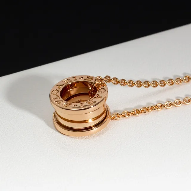 Bvlgari B.zero1 Tubogas Stacked Ring Gold Necklace 5