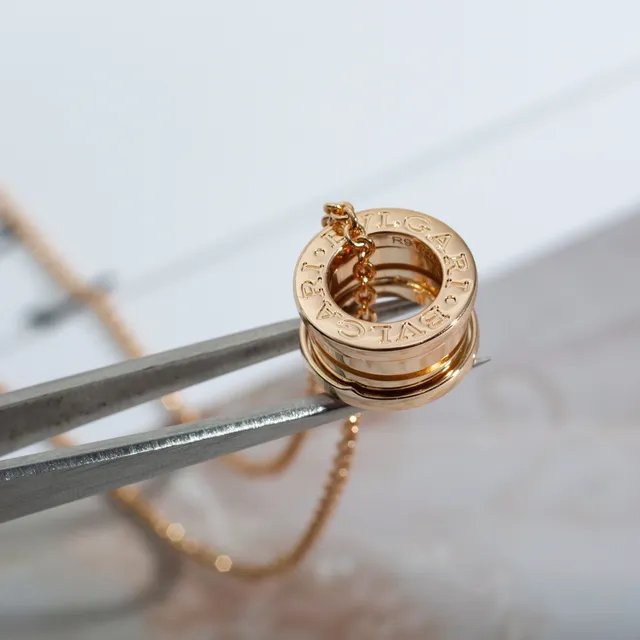 Bvlgari B.zero1 Tubogas Stacked Ring Gold Necklace 6