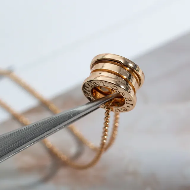 Bvlgari B.zero1 Tubogas Stacked Ring Gold Necklace 7