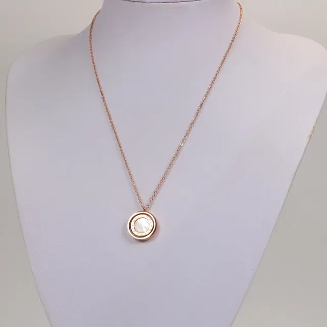 Bvlgari Collier en Or Blanc avec Inlay de Mère de Perle à Double Anneau Rotatif 3