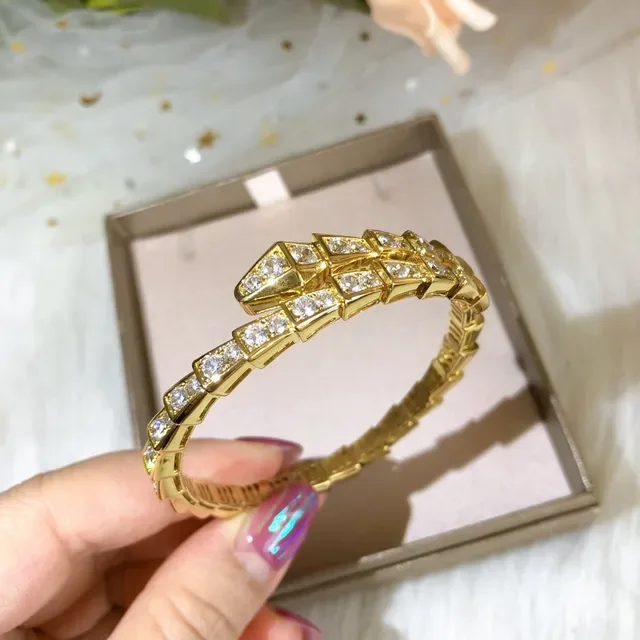 Bvlgari Serpenti Coiled Pavé Gold Bracelet 3