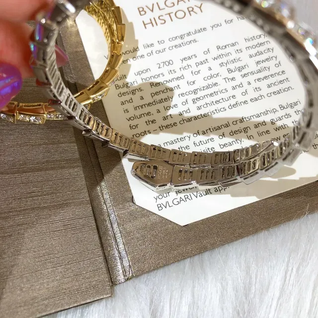 Bvlgari Serpenti Coiled Pavé Gold Bracelet 5
