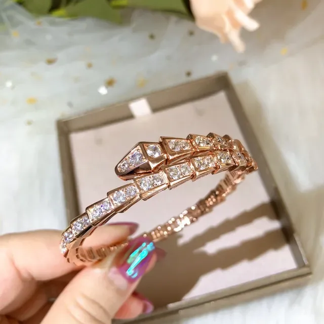 Bvlgari Serpenti Coiled Pavé Gold Bracelet 6