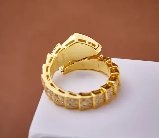Bvlgari Plata Blanca Anillo Banda Geométrica Articulada Pavé-Set Piedras Claras 3