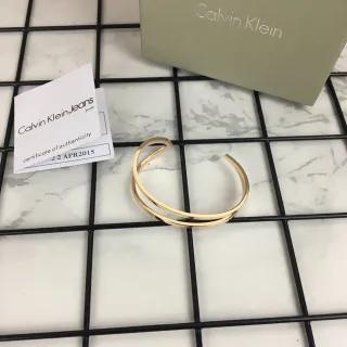 Calvin Klein Double-Layered Open Cuff Gold-Tone Bracelet