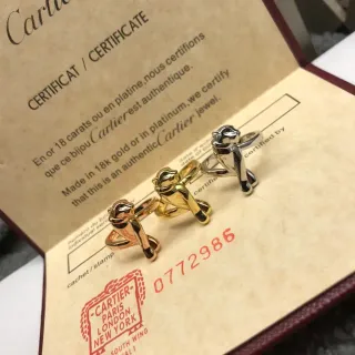 Cartier خاتم نمط ببغر نحتي ذهبي فضي