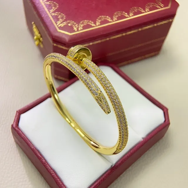 Cartier Juste un Clou Gold Silver Pavé-Set Nailhead Motif Bracelet 2